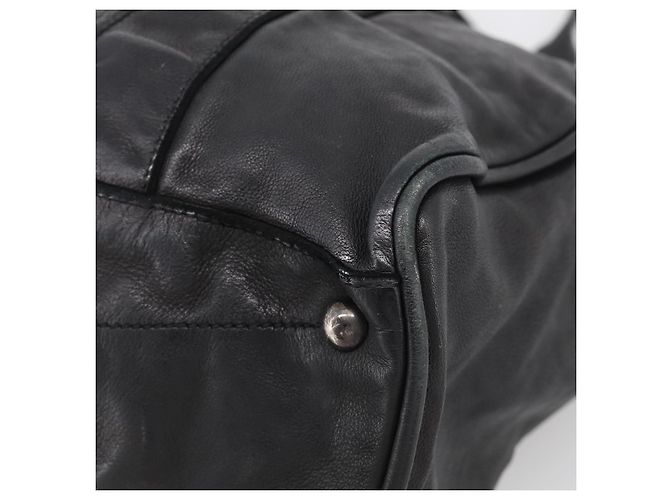 Miu Miu Tote Bag Leather Black Silver - vista 12
