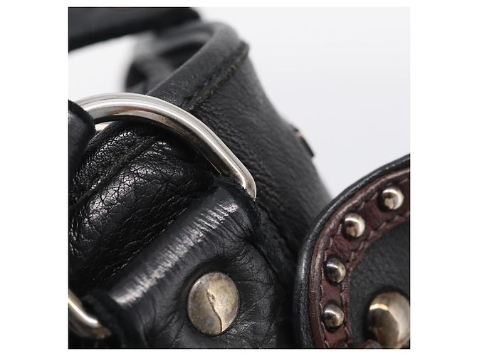 Miu Miu Tote Bag Leather Black Silver - vista 26