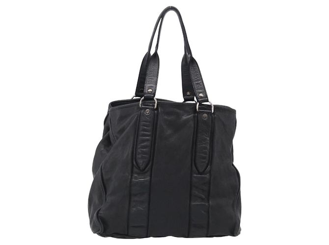 Miu Miu Tote Bag Leather Black Silver - vista 3