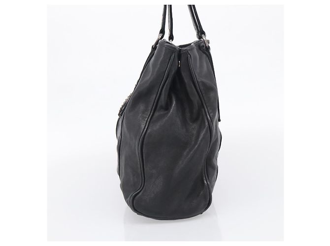 Miu Miu Tote Bag Leather Black Silver - vista 5
