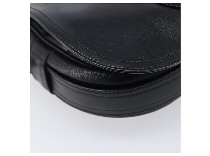 Céline CELINE Bolsa de ombro em couro preto e dourado - vista 12
