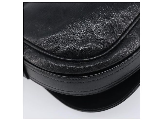 Céline CELINE Bolsa de ombro em couro preto e dourado - vista 14