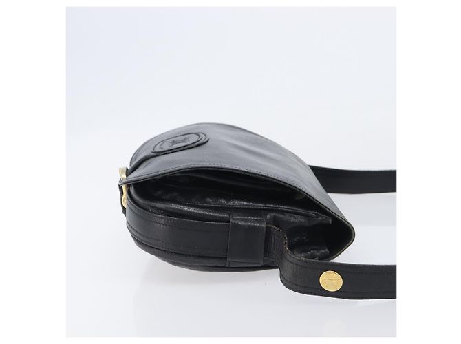 Céline CELINE Bolsa de ombro em couro preto e dourado - vista 4