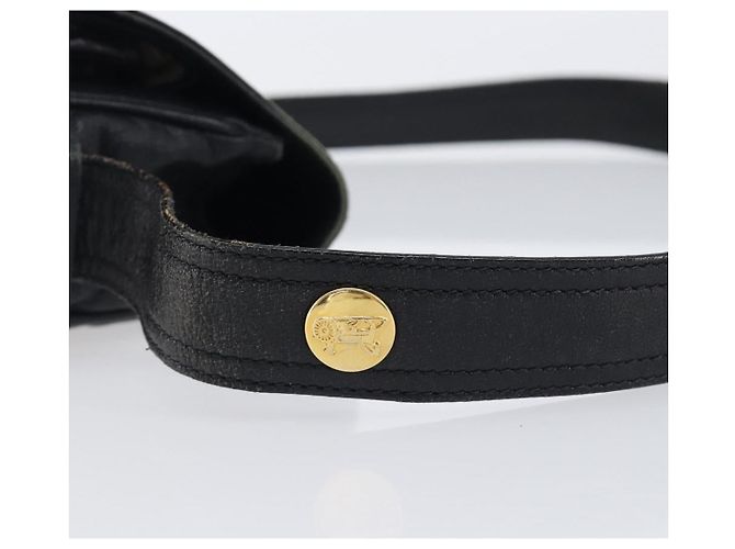 Céline CELINE Bolsa de ombro em couro preto e dourado - vista 9