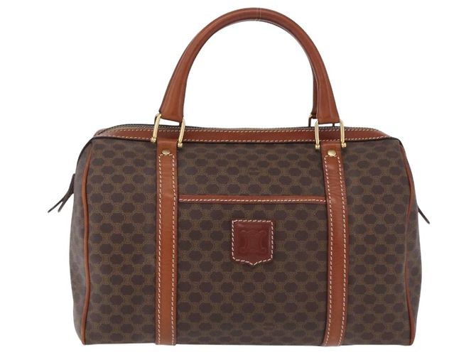 Céline CELINE Macadam Boston Bag PVC Braun Goldfarben - Ansicht 2
