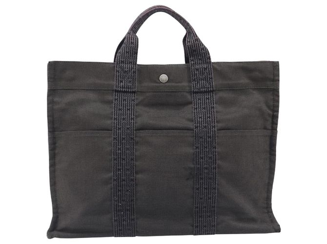Hermès HERMES Her Line MM Hand Bag Canvas Gray Silver - Ansicht 3