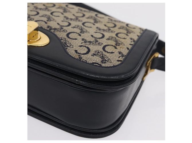 Céline CELINE C Macadam Canvas Shoulder Bag Navy Gold - vista 12