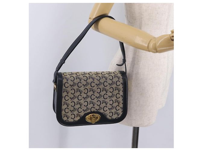 Céline CELINE C Macadam Canvas Shoulder Bag Navy Gold - vista 25