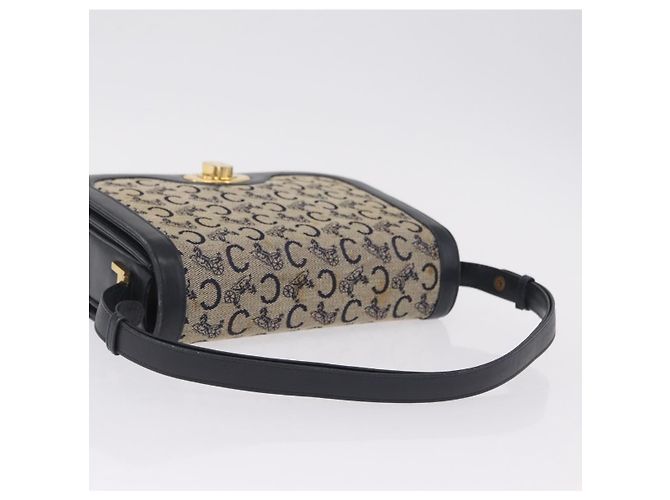 Céline CELINE C Macadam Canvas Shoulder Bag Navy Gold - vista 8
