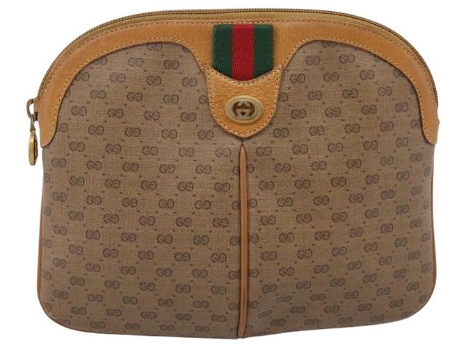 GUCCI Micro GG Web Sherry Line Shoulder Bag PVC Brown 904 02 047 - vista 2