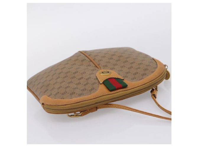GUCCI Micro GG Web Sherry Line Shoulder Bag PVC Brown 904 02 047 - vista 6