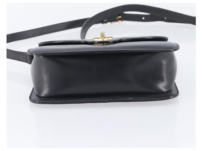 Céline CELINE Bolsa de ombro em couro preto e dourado - vista 12