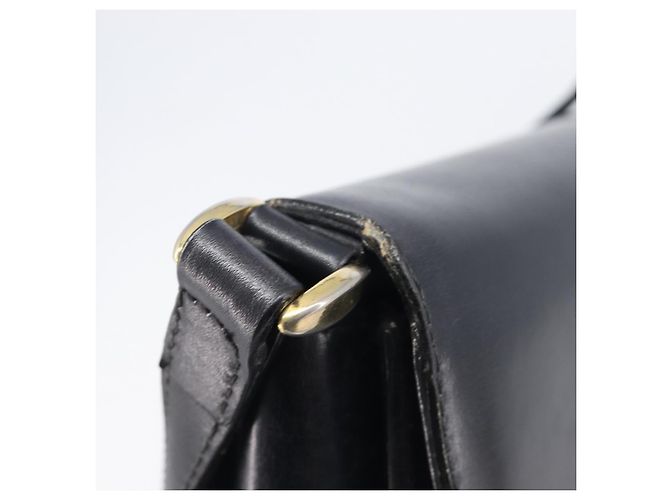 Céline CELINE Bolsa de ombro em couro preto e dourado - vista 18