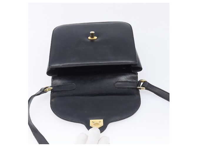 Céline CELINE Bolsa de ombro em couro preto e dourado - vista 19
