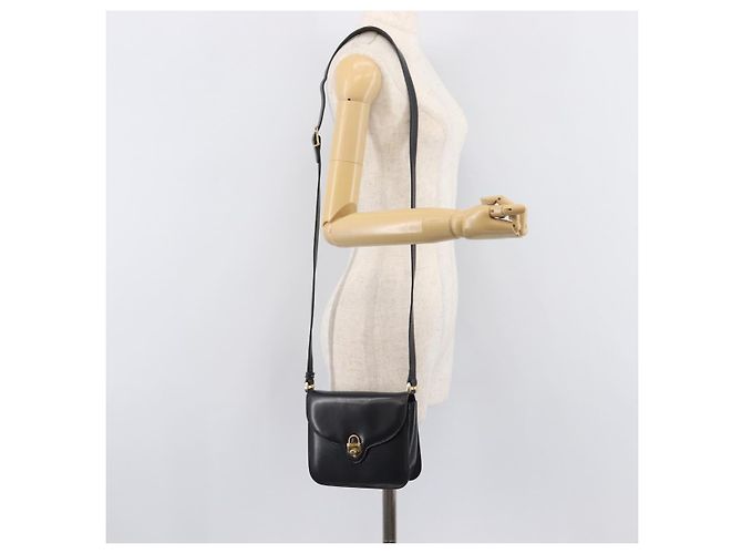 Céline CELINE Bolsa de ombro em couro preto e dourado - vista 27