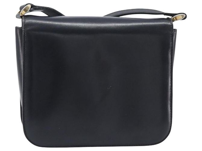 Céline CELINE Bolsa de ombro em couro preto e dourado - vista 3