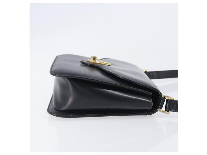 Céline CELINE Bolsa de ombro em couro preto e dourado - vista 4
