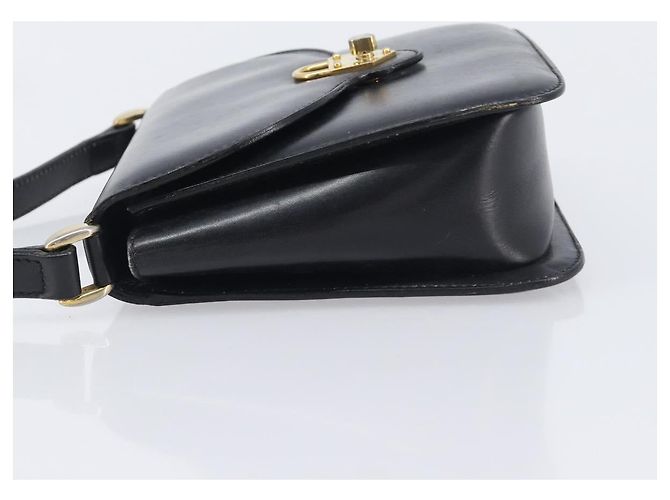 Céline CELINE Bolsa de ombro em couro preto e dourado - vista 5