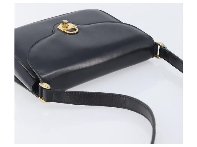 Céline CELINE Bolsa de ombro em couro preto e dourado - vista 6