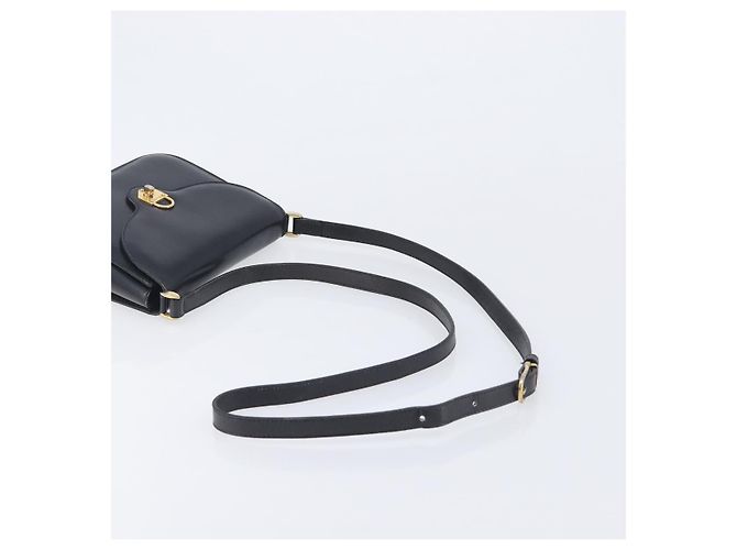 Céline CELINE Bolsa de ombro em couro preto e dourado - vista 7