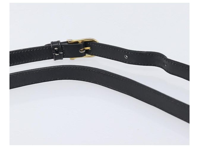 Céline CELINE Bolsa de ombro em couro preto e dourado - vista 9