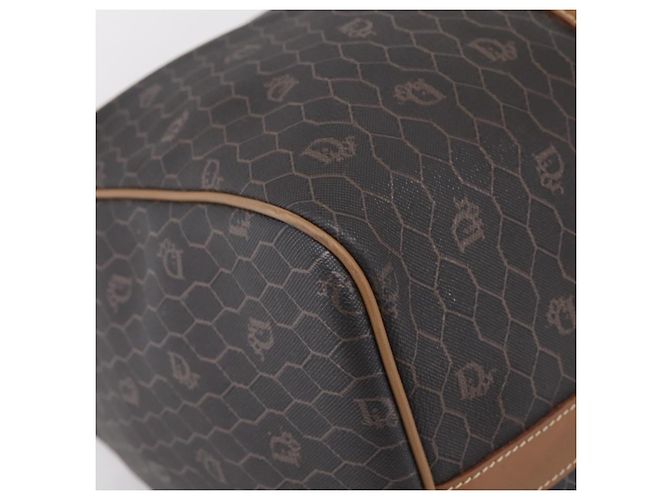Christian Dior Honeycomb Canvas Boston Bag PVC Black Gold - vista 11
