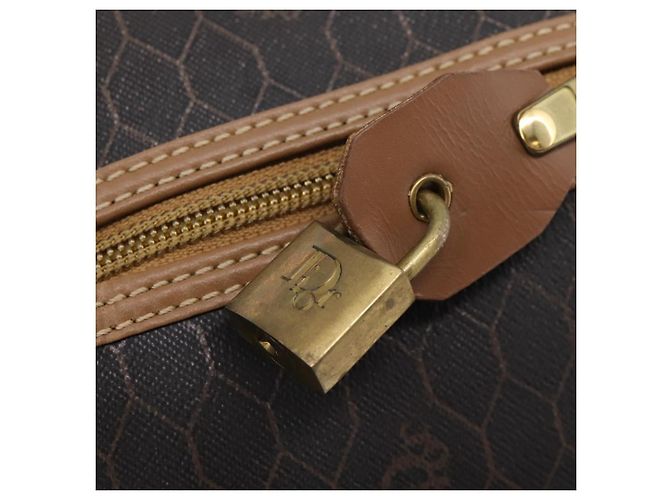 Christian Dior Honeycomb Canvas Boston Bag PVC Black Gold - vista 14
