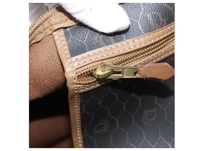 Christian Dior Honeycomb Canvas Boston Bag PVC Black Gold - vista 21