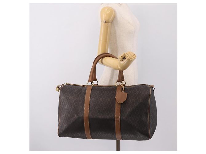 Christian Dior Honeycomb Canvas Boston Bag PVC Black Gold - vista 23