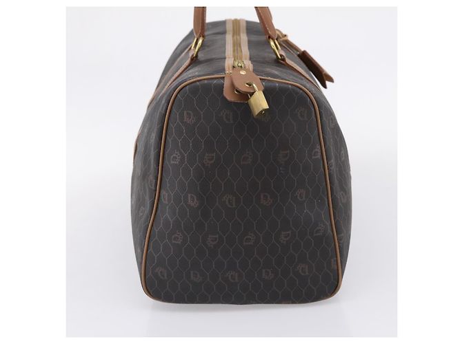 Christian Dior Honeycomb Canvas Boston Bag PVC Black Gold - vista 4