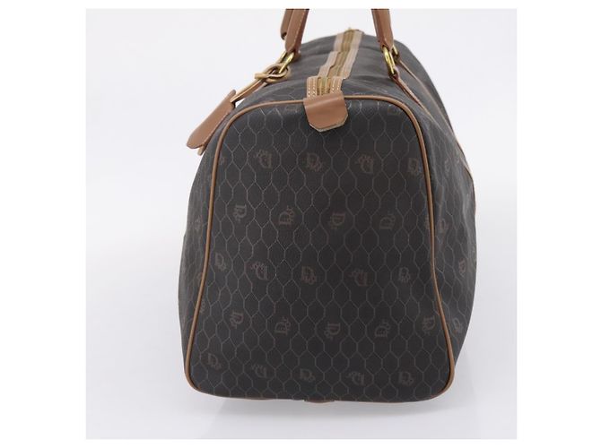 Christian Dior Honeycomb Canvas Boston Bag PVC Black Gold - vista 5