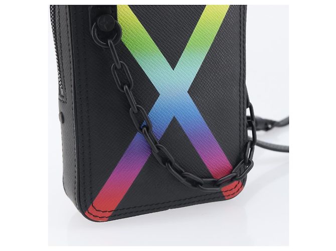 LOUIS VUITTON Sac Messenger Danube Rainbow Taiga Noir M30332 LV - vue 17