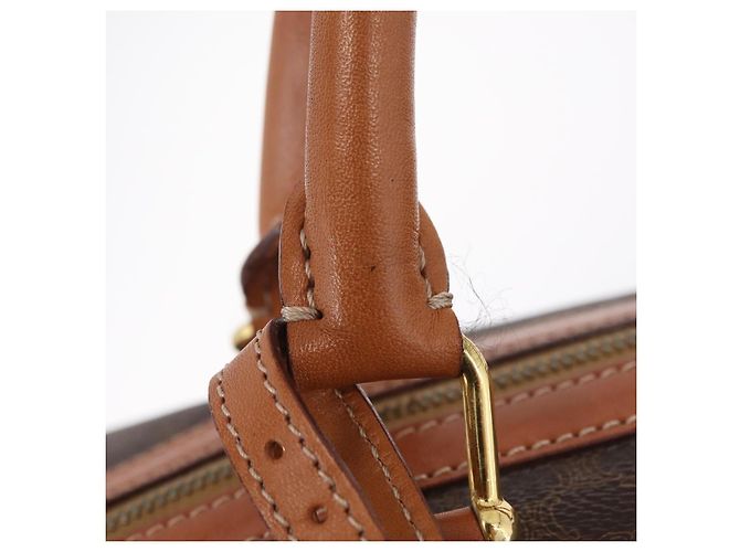 Céline CELINE Macadam Canvas Boston Bag PVC Leder Braun Gold - Ansicht 11