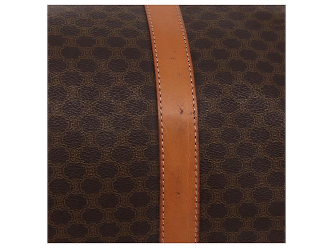 Céline CELINE Macadam Canvas Boston Bag PVC Leder Braun Gold - Ansicht 13