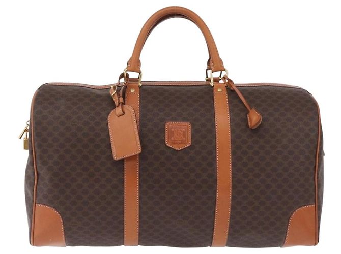 Céline CELINE Macadam Canvas Boston Bag PVC Leder Braun Gold - Ansicht 2
