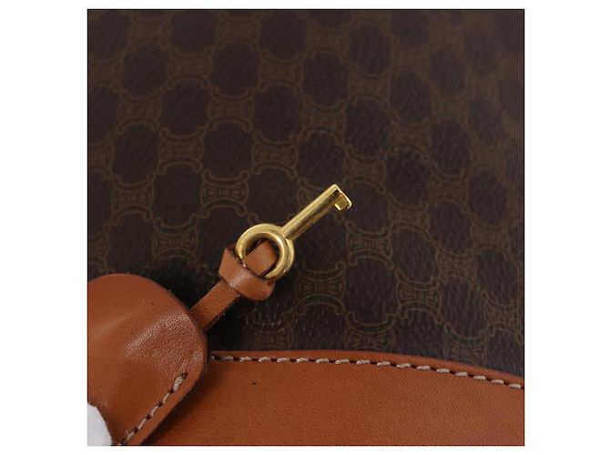 Céline CELINE Macadam Canvas Boston Bag PVC Leder Braun Gold - Ansicht 21