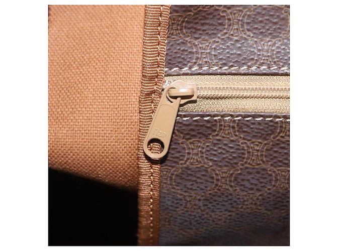 Céline CELINE Macadam Canvas Boston Bag PVC Leder Braun Gold - Ansicht 25