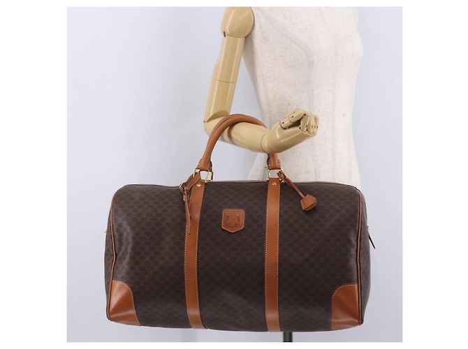 Céline CELINE Macadam Canvas Boston Bag PVC Leder Braun Gold - Ansicht 29