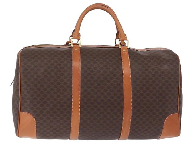 Céline CELINE Macadam Canvas Boston Bag PVC Leder Braun Gold - Ansicht 3