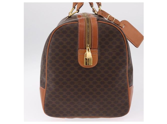 Céline CELINE Macadam Canvas Boston Bag PVC Leder Braun Gold - Ansicht 5