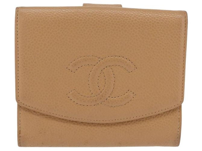 Cartera CHANEL de piel Caviar Beige CC - vista 2