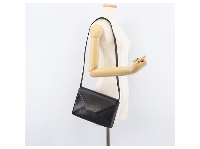 Céline CELINE Sac à épaule en cuir noir - vue 26