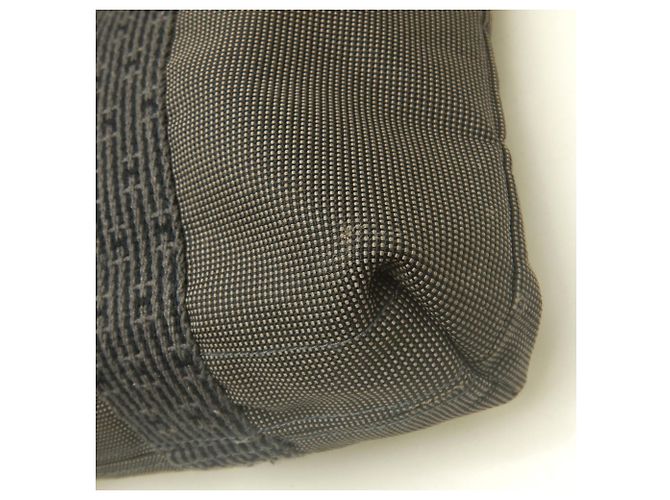 Hermès Saco Cabas Hermes Herline em Nylon Cinza - vista 13