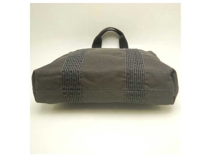 Hermès Saco Cabas Hermes Herline em Nylon Cinza - vista 5