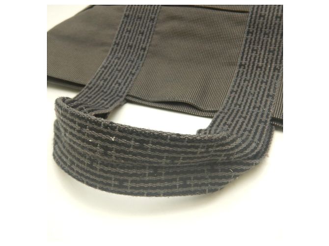 Hermès Saco Cabas Hermes Herline em Nylon Cinza - vista 6