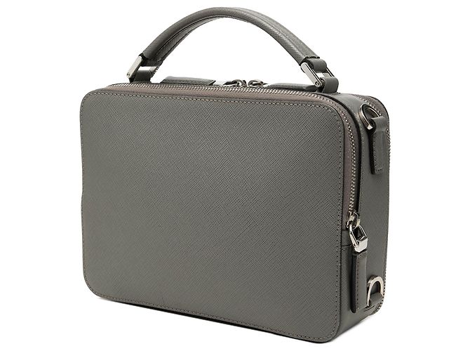 Sac Prada Brique Medium en Saffiano Gris - vue 2