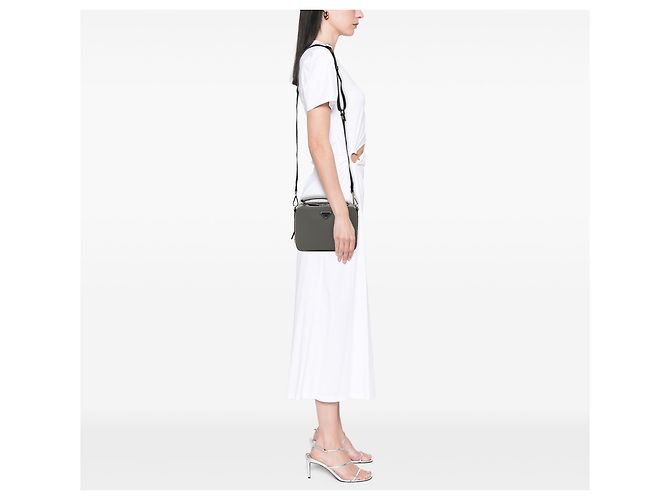 Sac Prada Brique Medium en Saffiano Gris - vue 6