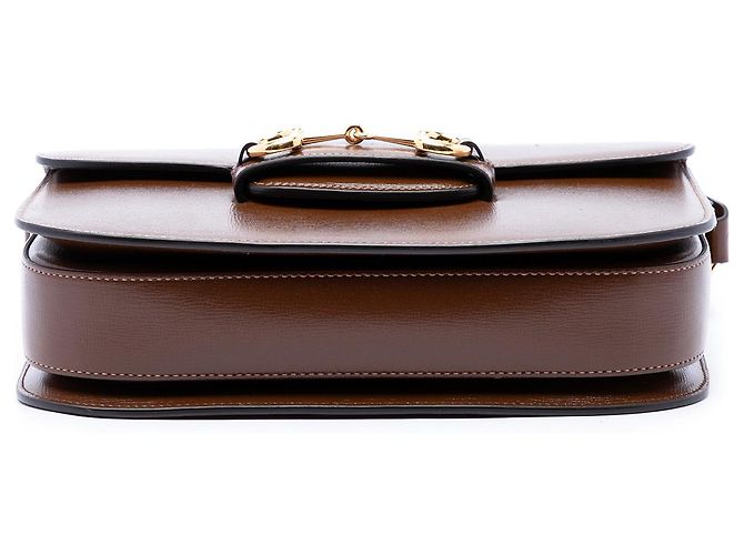 Borsa a tracolla Gucci Horsebit 1955 in pelle marrone Medium - vista 3