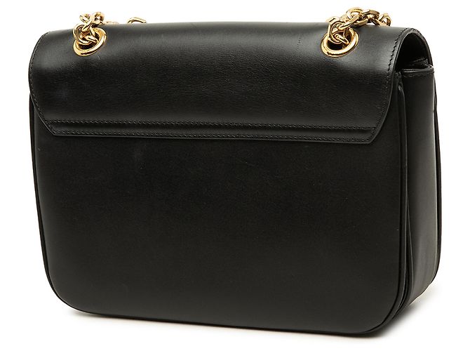 Céline Borsa a tracolla C in pelle di vitello lucida nera Medium Celine - vista 2