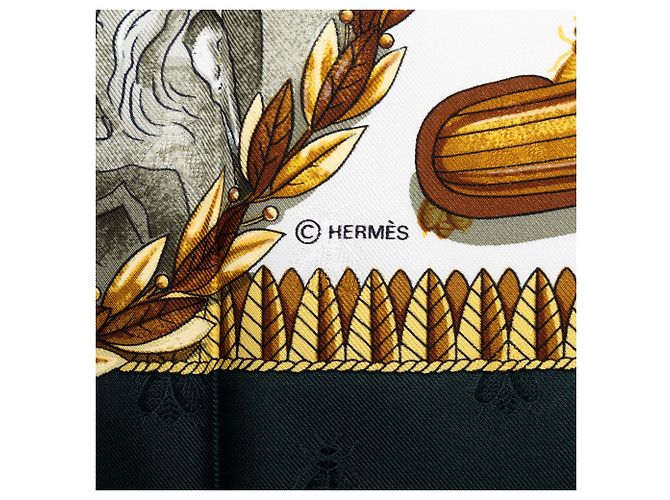 Carré en soie Hermès Napoleon Blanc 90 - vue 4